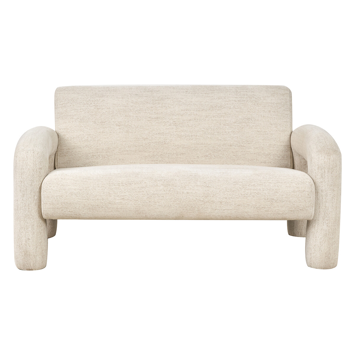 Rieti Linen Look Sculptural Accent Sofa white, SO'HOME