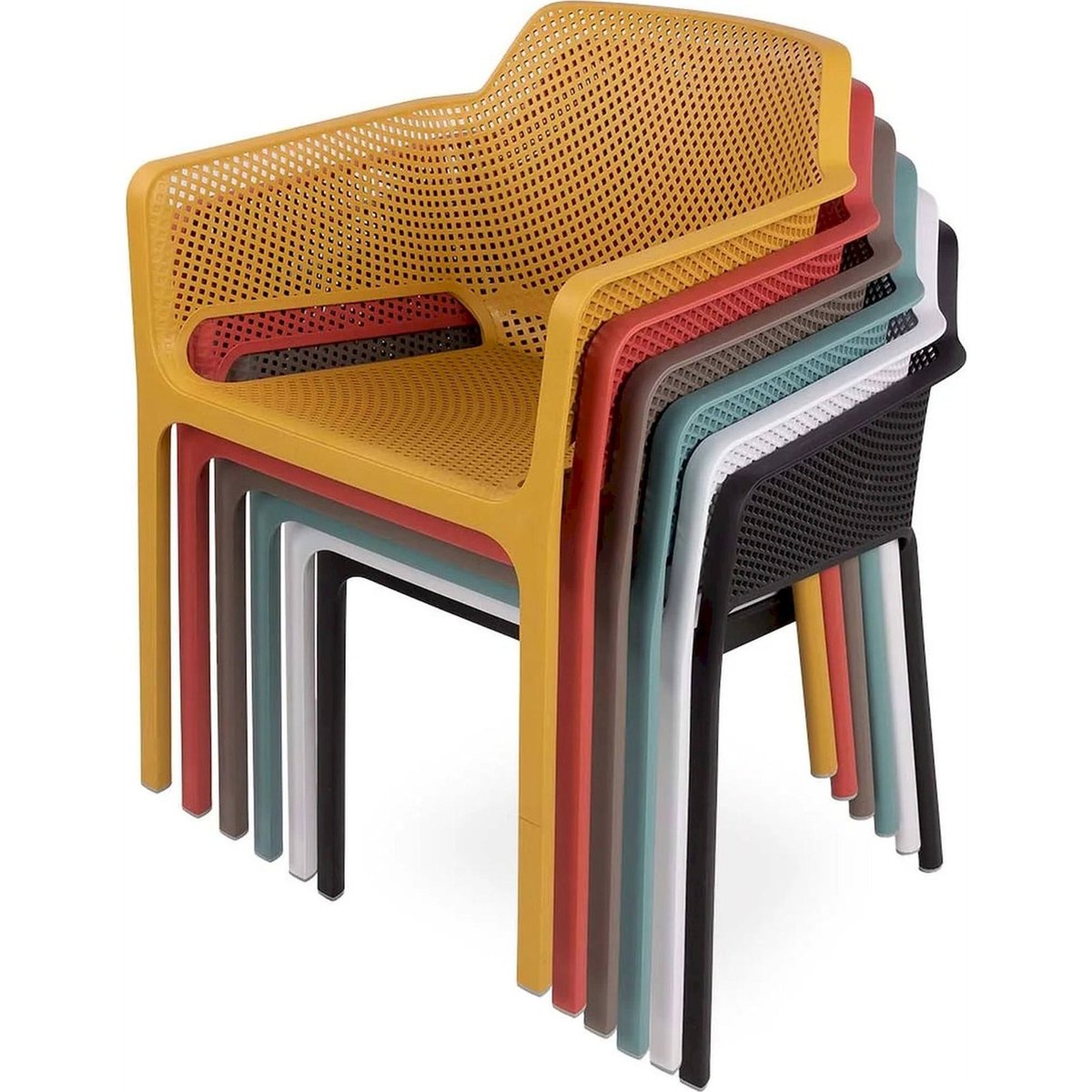 Chaise de jardin ajourée avec accoudoirs NET brun, RECOLLECTION