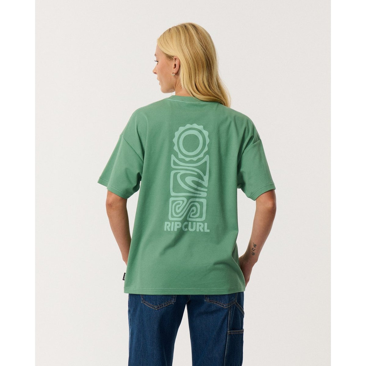 T-shirt oversize SEARCH SERIES VAPORCOOL vert poussiéreux, RIP CURL