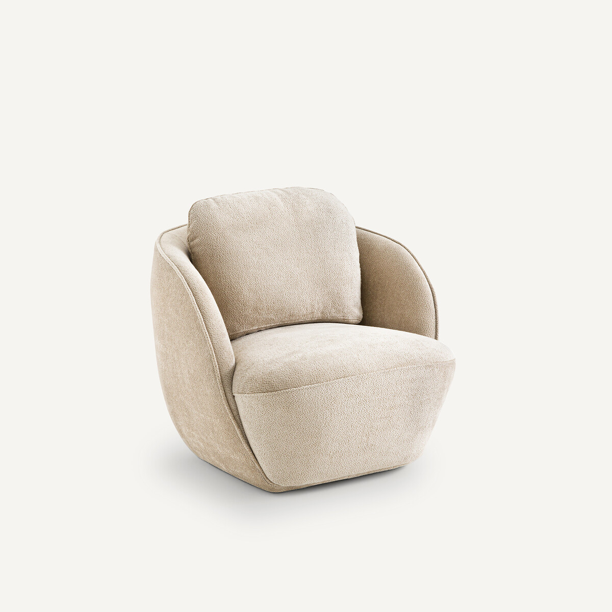 Fauteuil boule tissu velours, Alpine beige shiitake, AM.PM