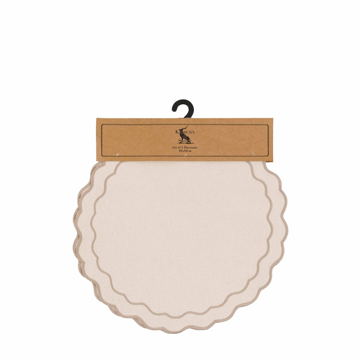 Set of 4 Scalloped Placemats cream, ÉDITÉ