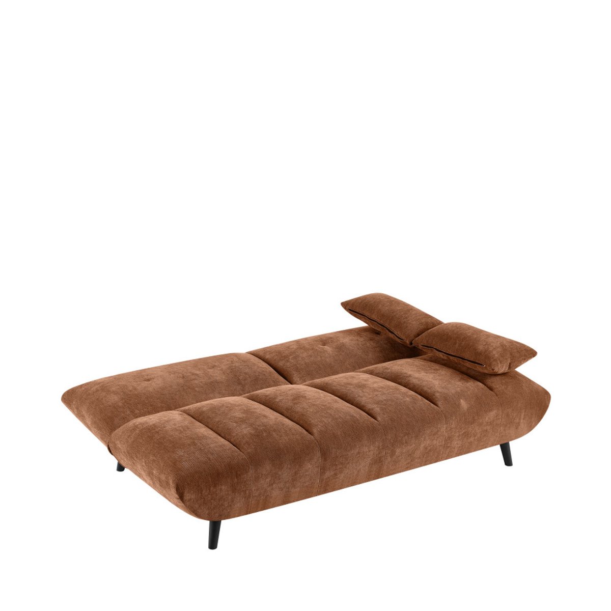 Canapé convertible 3 places en tissu chenille- PECO rouille, DRAWER