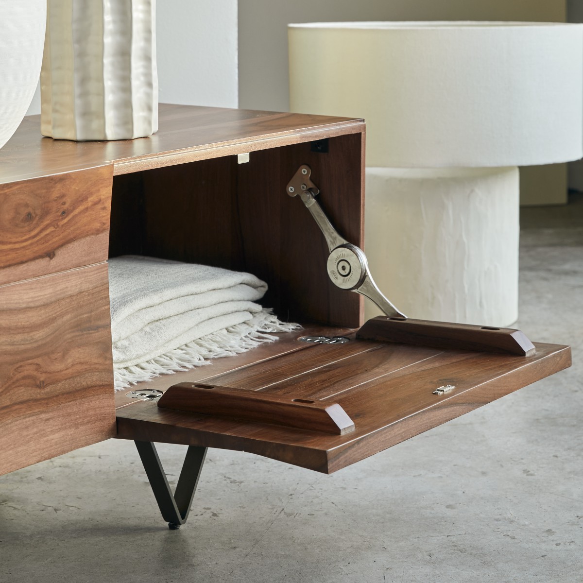 Meuble Hi-FI, TV en Palissandre massif, METRIC marron, TIKAMOON
