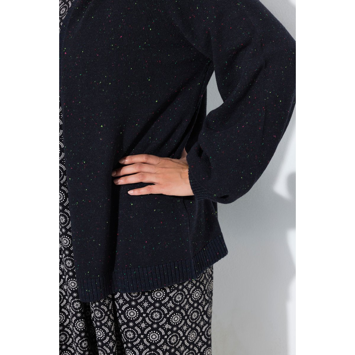 Cardigan chiné, capuche marine, ULLA POPKEN