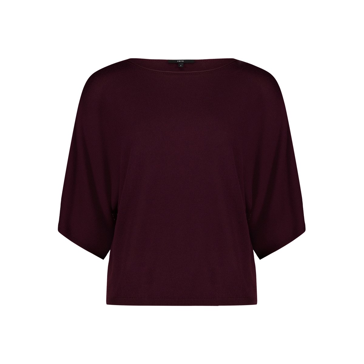 Pull-over en fine maille manches courtes dark aubergine, ZERO