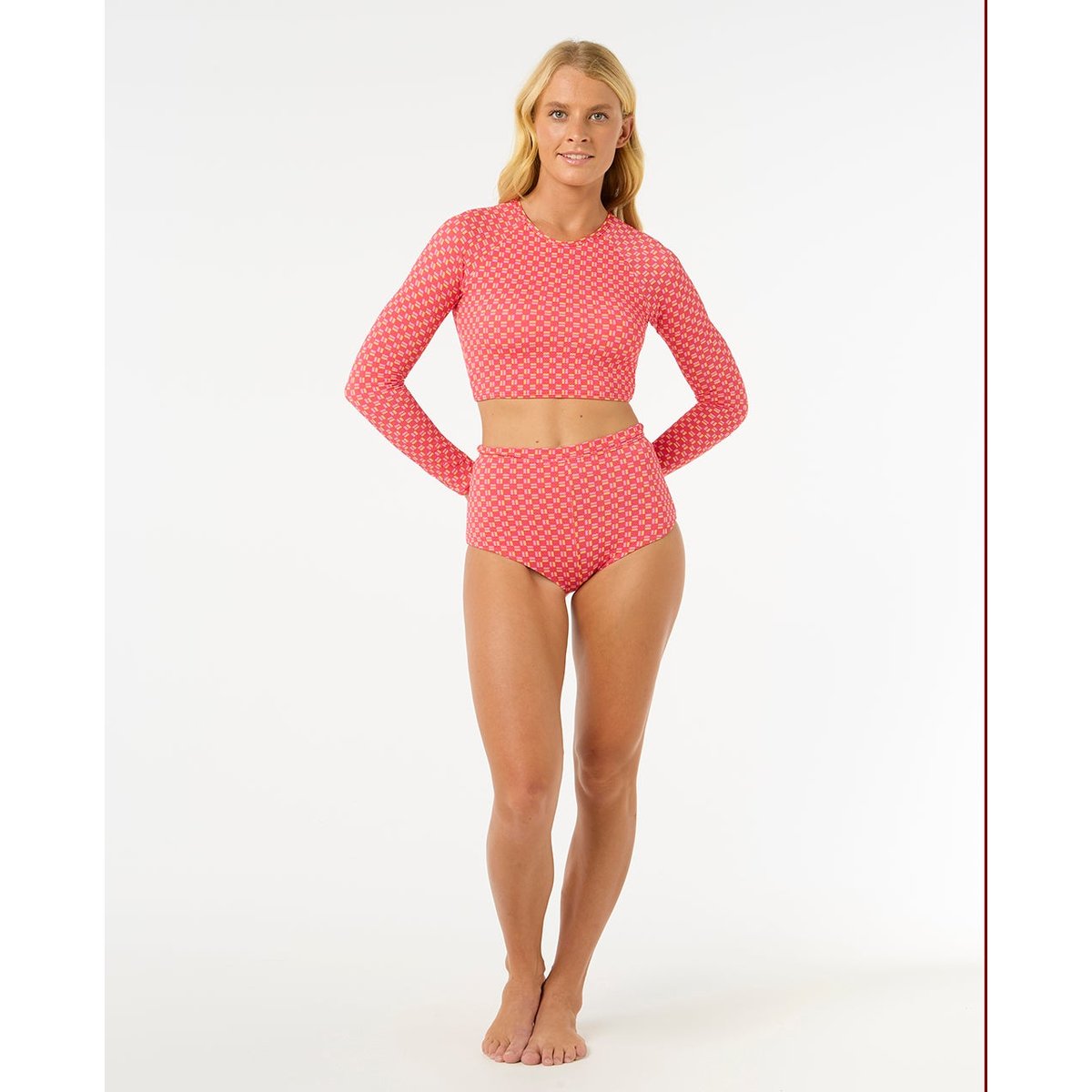 Bas de maillot de bain SHELL COVE BOY LEG PANT rouge, RIP CURL