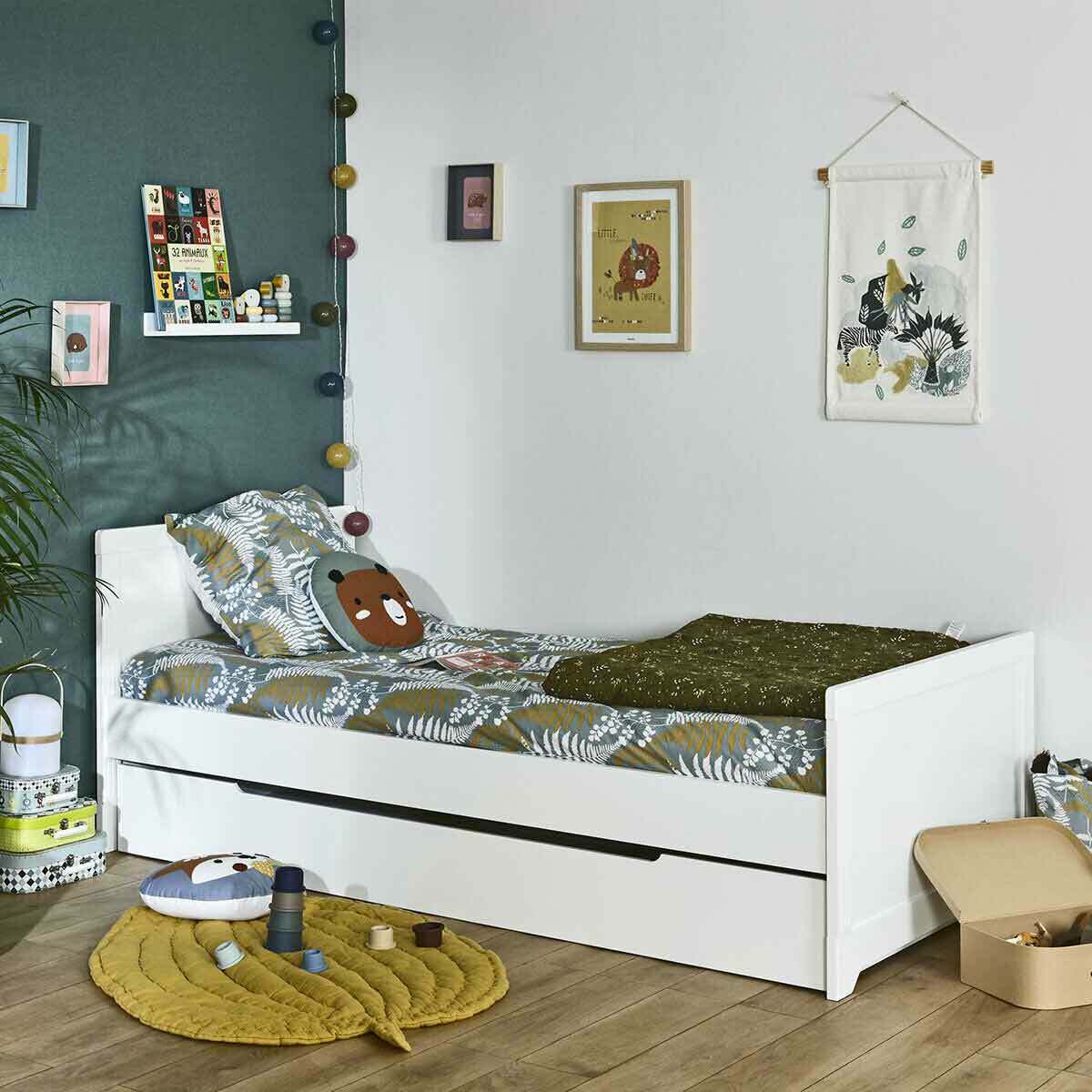 Lit enfant Bois massif  MONA blanc, AKITEN RETAIL