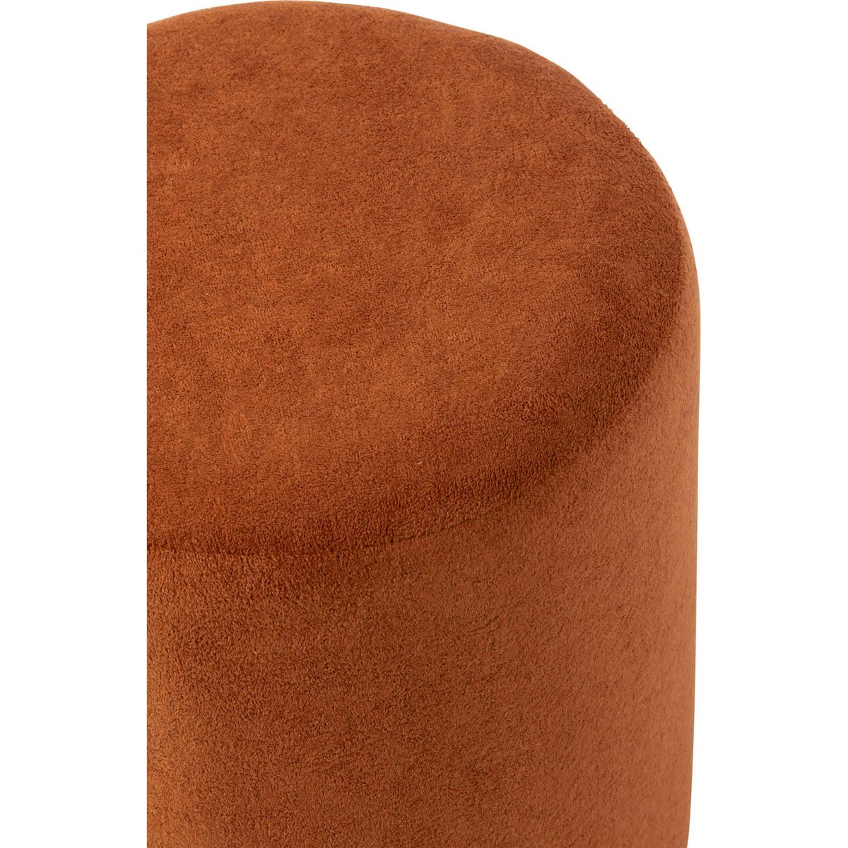 Pouf rond en tissu doux orange foncé, RECOLLECTION