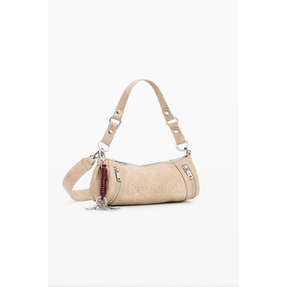 Sac moyen effet cuir beige, DESIGUAL