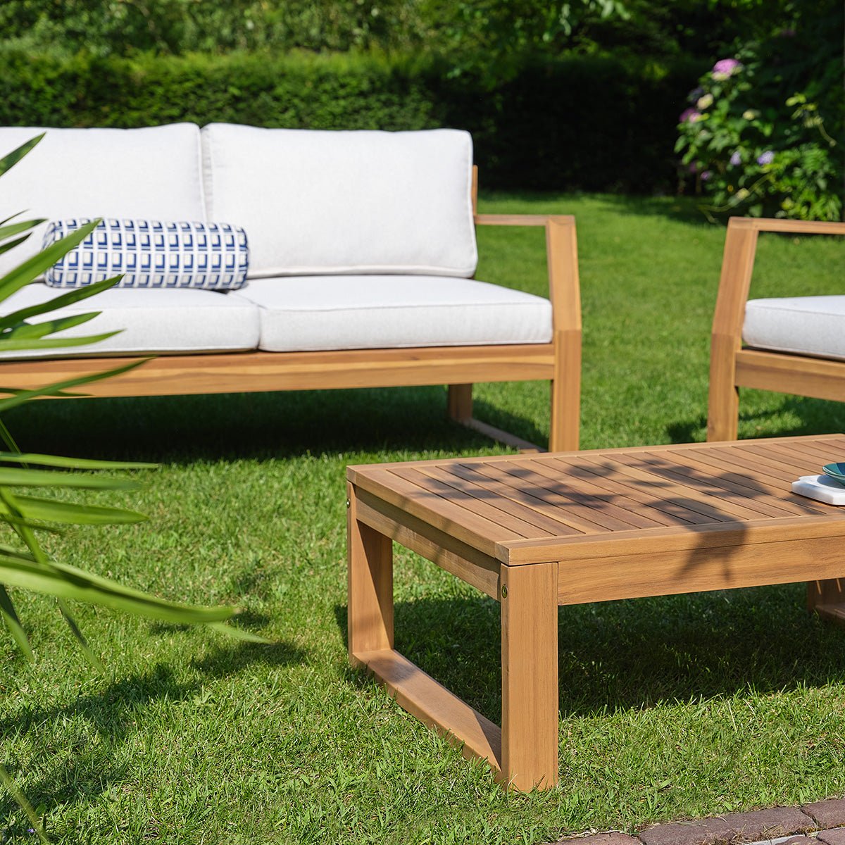 Salon de jardin en acacia massif MILOS heather_light_grey, BERAH GETAH