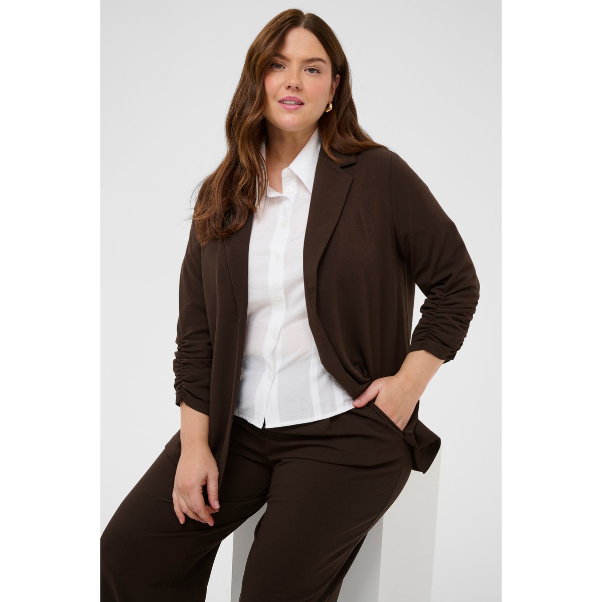 Blazer marron coffee bean, KAFFE CURVE