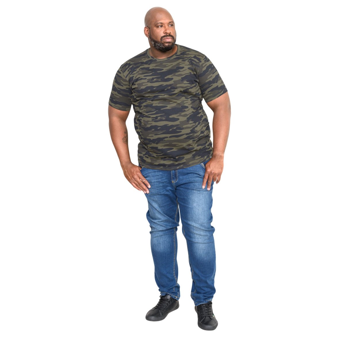 T-shirt grande taille motif/style camouflage GASTON camouflage jungle, DUKE