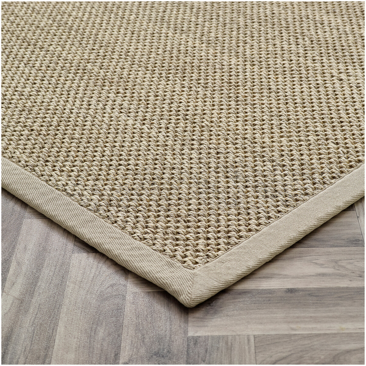 Herringbone Border Sisal Rug beige, SO'HOME