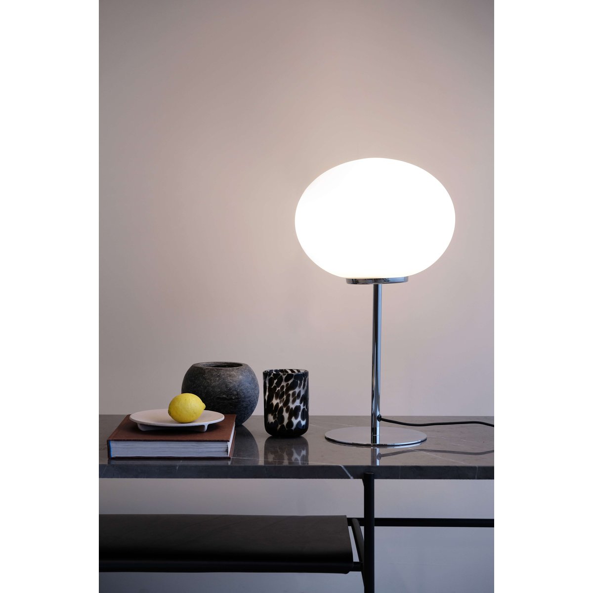 Lampe à poser en Verre QUEEN chrome, DYBERG LARSEN