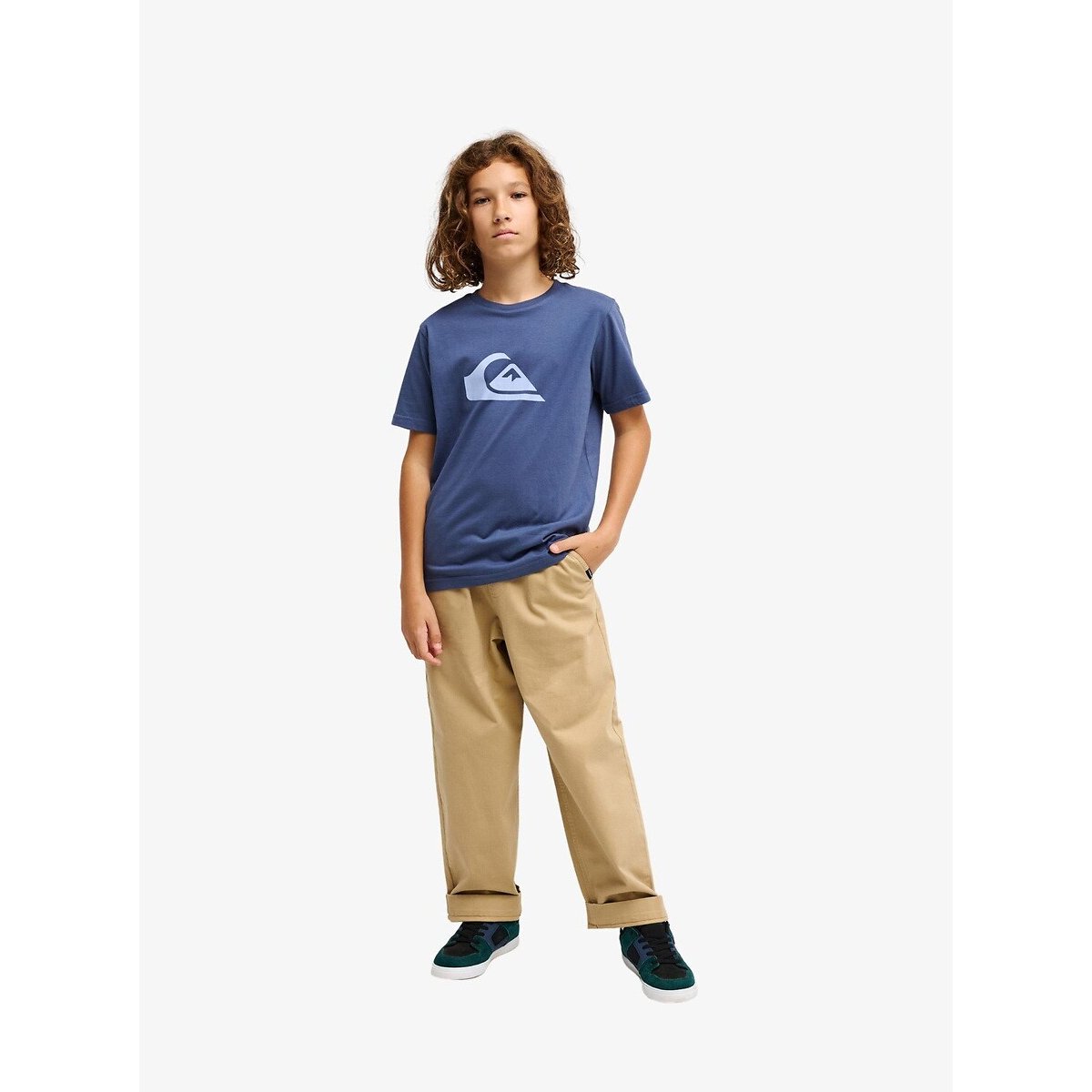 T-shirt manches courtes, imprimé devant bleu, QUIKSILVER