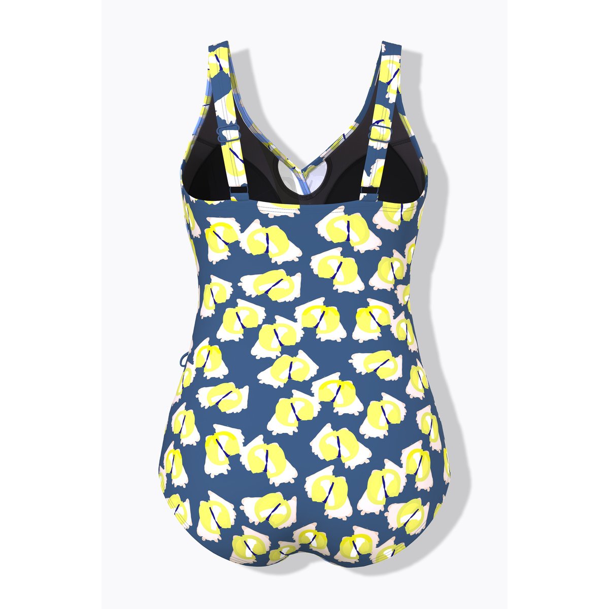 Maillot de bain à bonnets souples. Bretelles bleu capitaine, ULLA POPKEN
