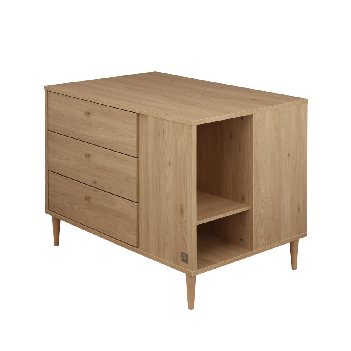 Commode-îlot bébé  avec rangements 3 faces marron, SAUTHON