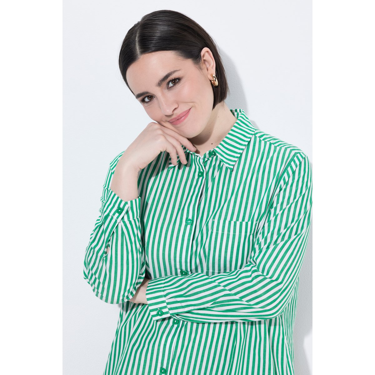 Chemisier rayé vert émeraude, ULLA POPKEN