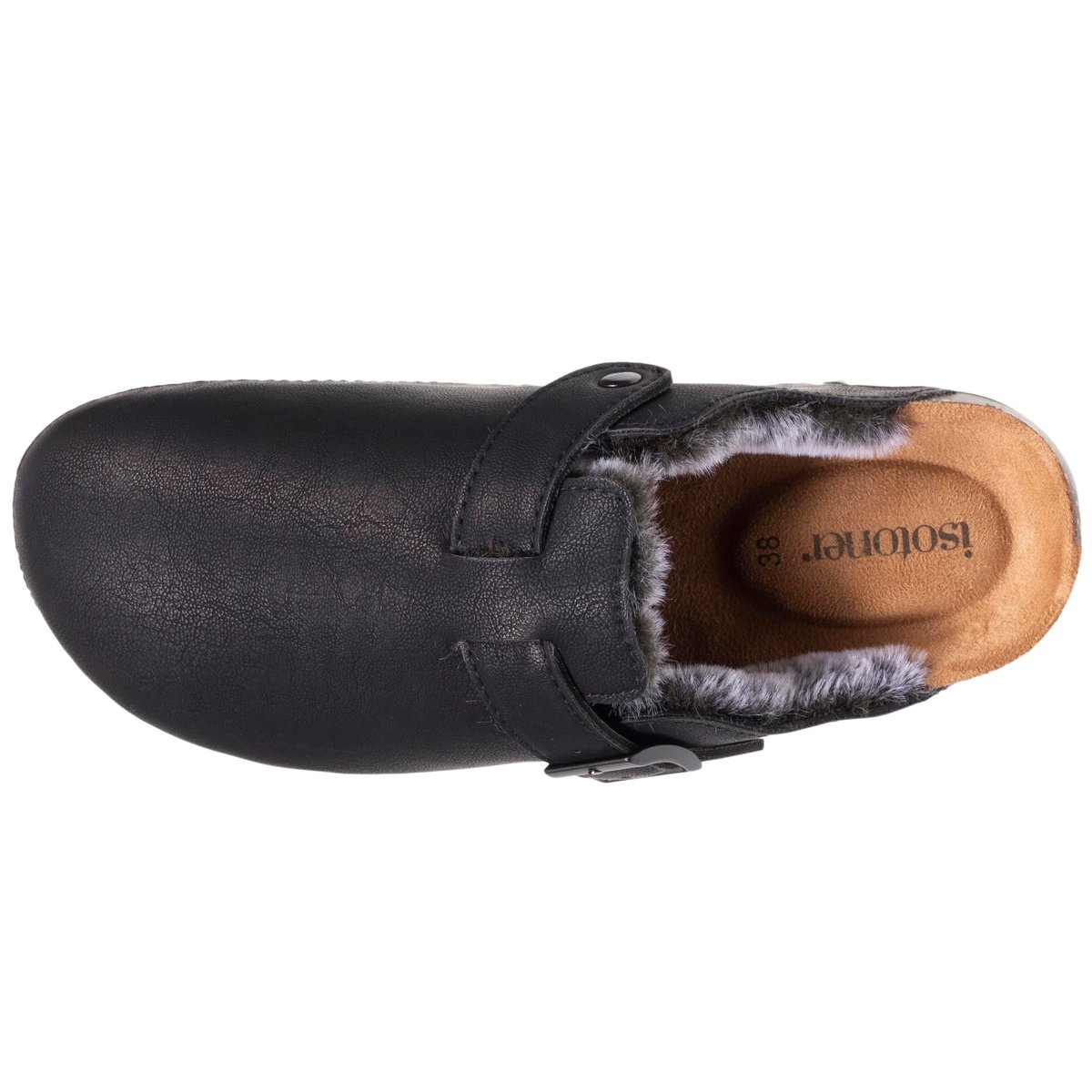 Sabots fourrés, semelle extra-flex, légers, patch talon confort noir, ISOTONER