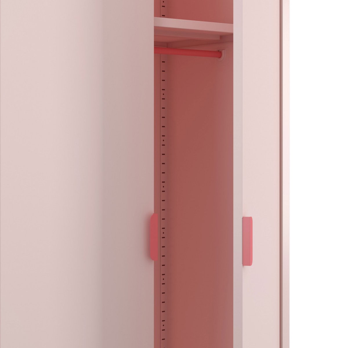 Armoire 2 portes en métal H180cm- ADEL rose blush, DRAWER