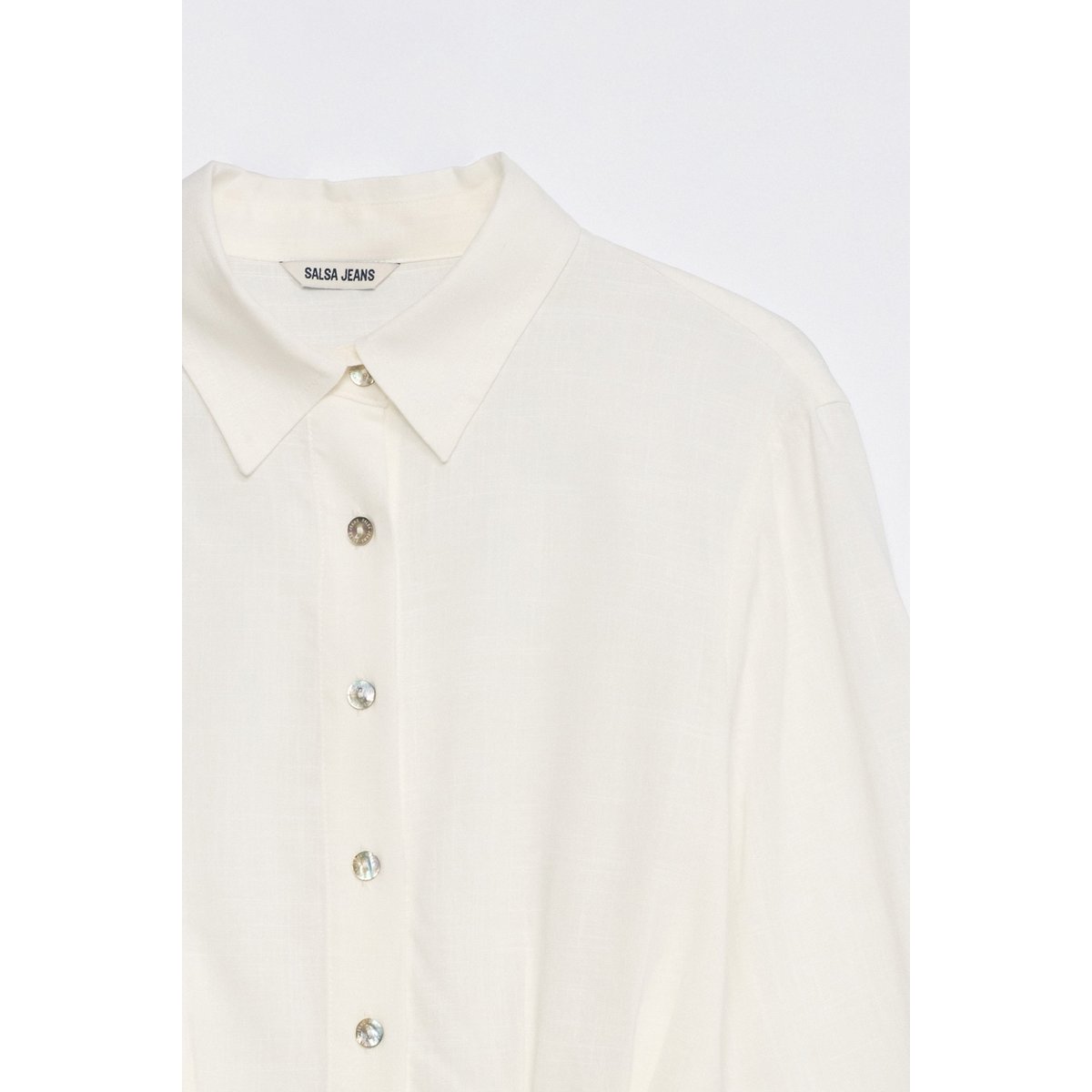 CHEMISE CROPPED AVEC LIN blanc, SALSA JEANS