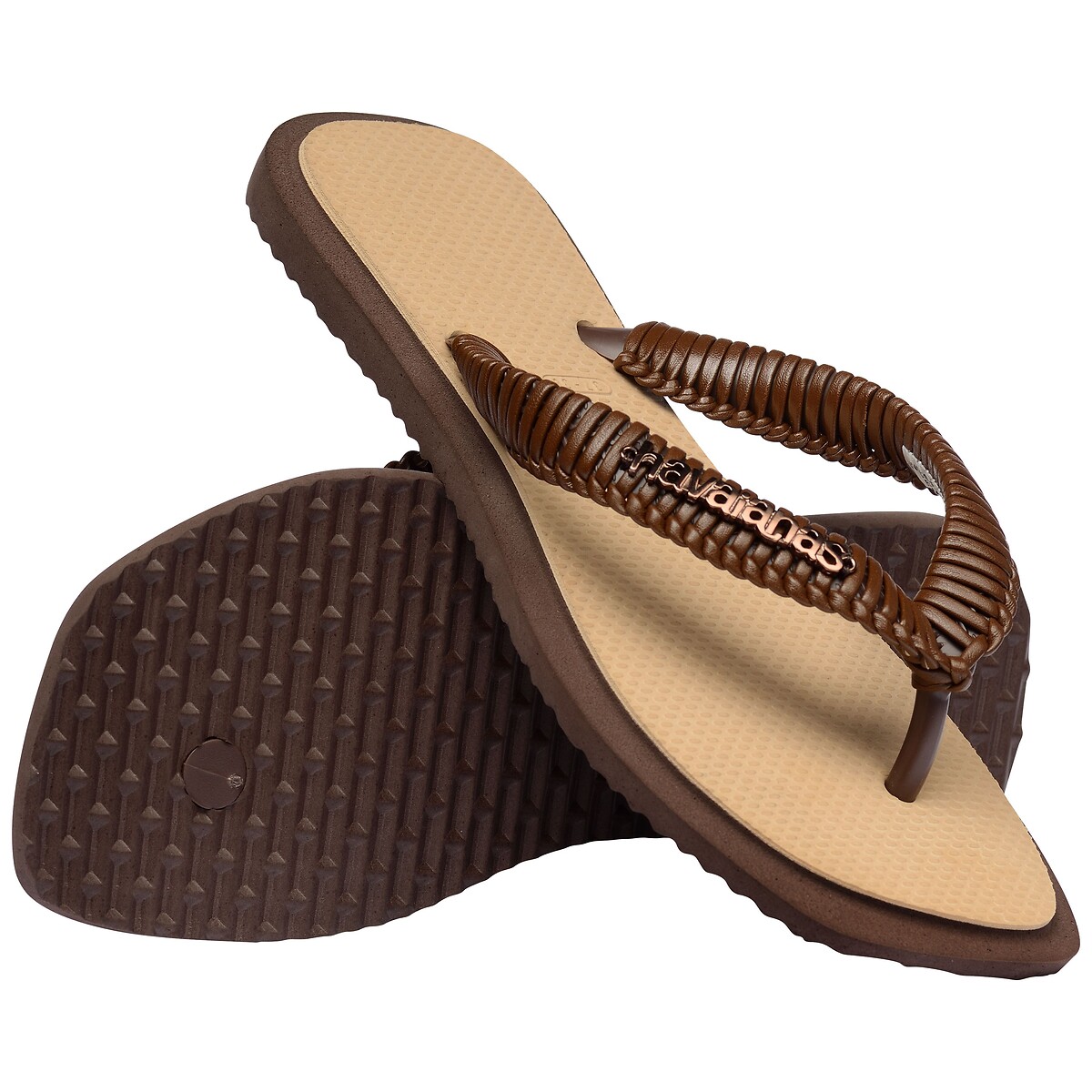 Tongs TOP SQUARE FUSION BOHO marron, HAVAIANAS