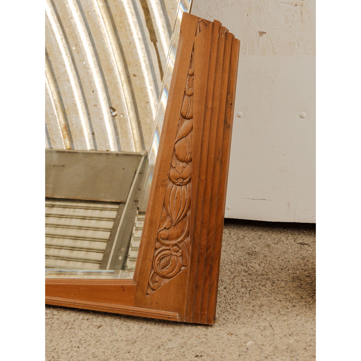 Miroir Art déco en bois Igor N°1019 - Bon état bois foncé, DEBONGOUT