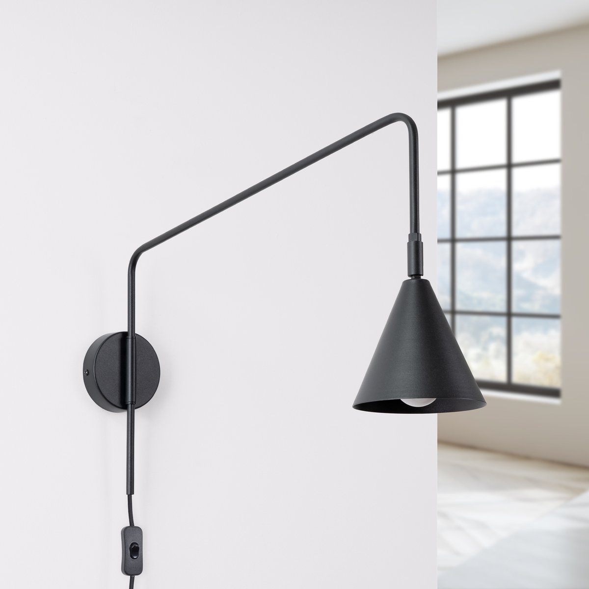Applique murale Noir E14 1 Nox noir, EDEN