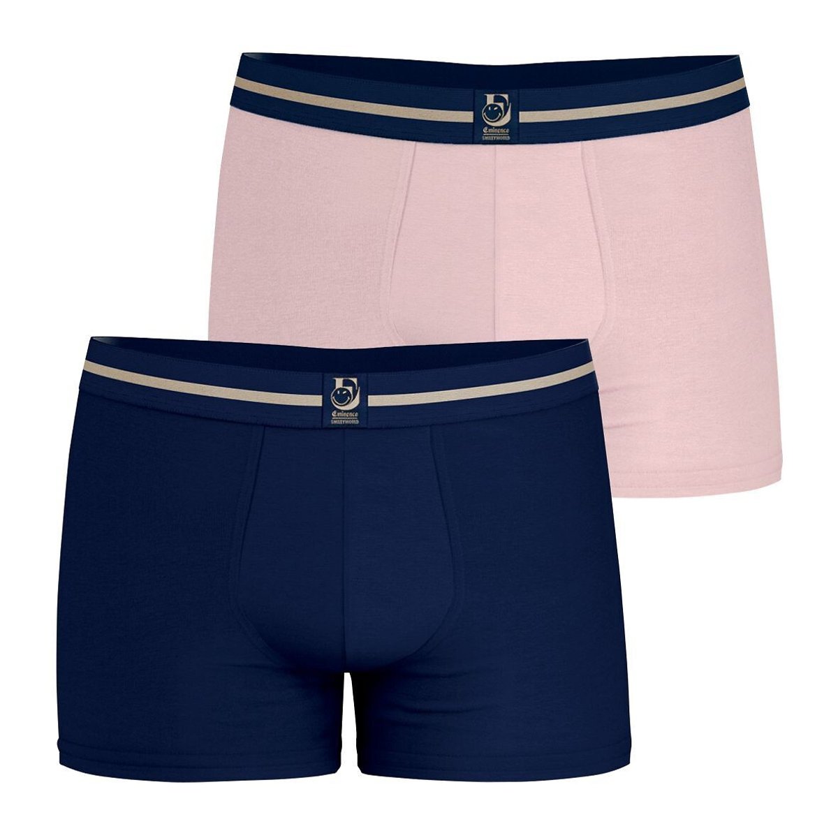 Set van 2 boxershorts voor heren Smiley Eminence blauw+roze, EMINENCE