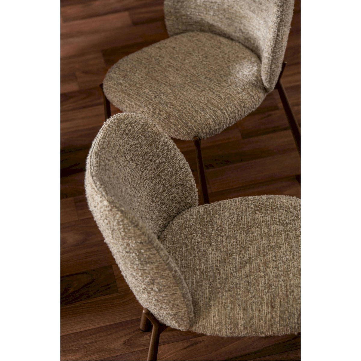Chaise en tissu texturé écru et bois, RECOLLECTION