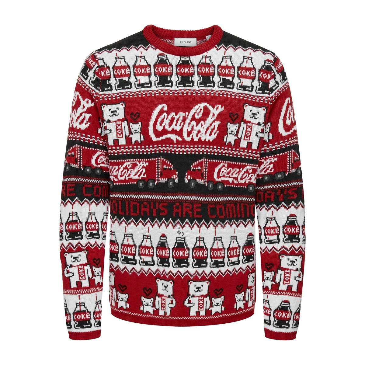 Pull En Maille rouge - pompeian red 1, ONLY & SONS