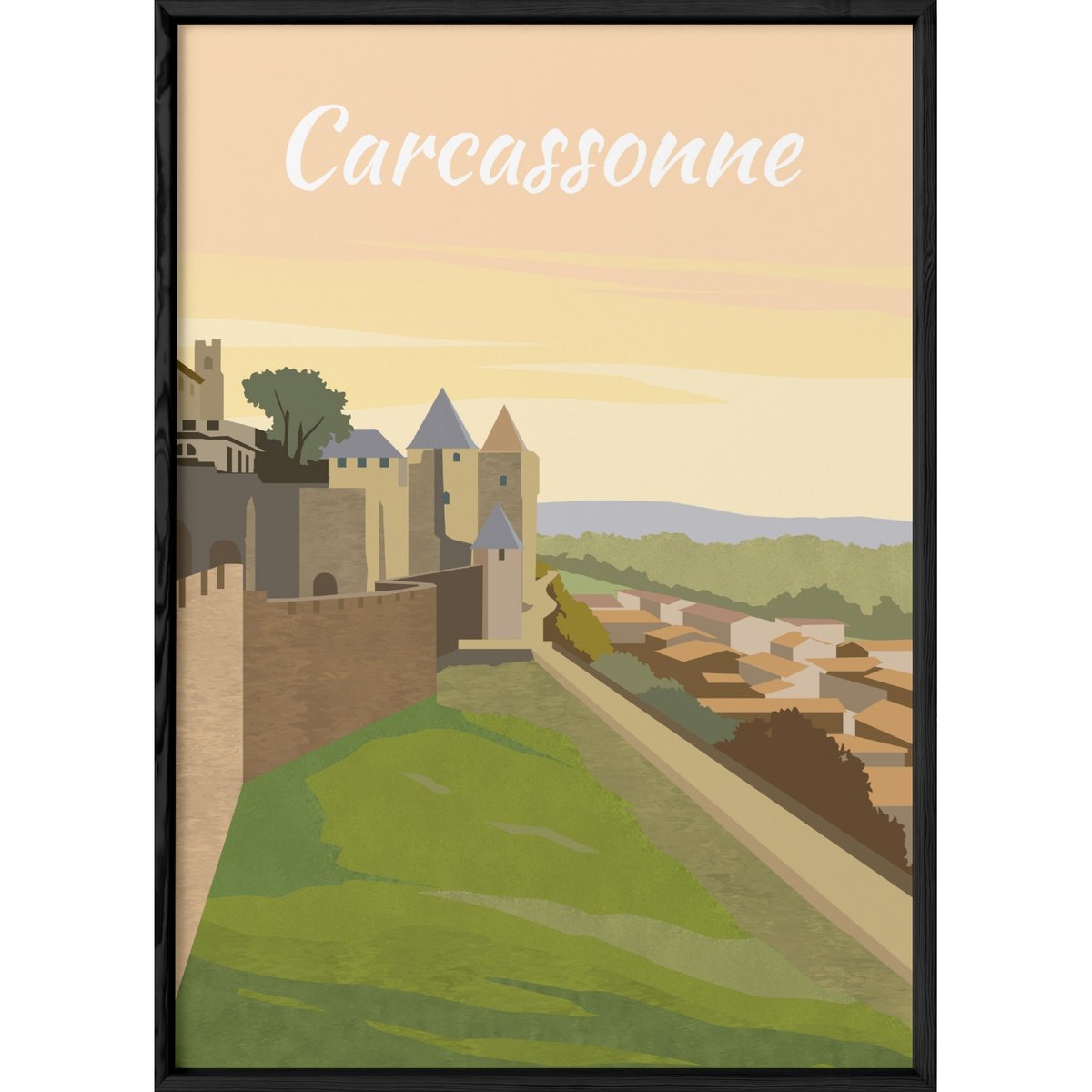 Affiche ville Carcassonne blanc, L'AFFICHERIE