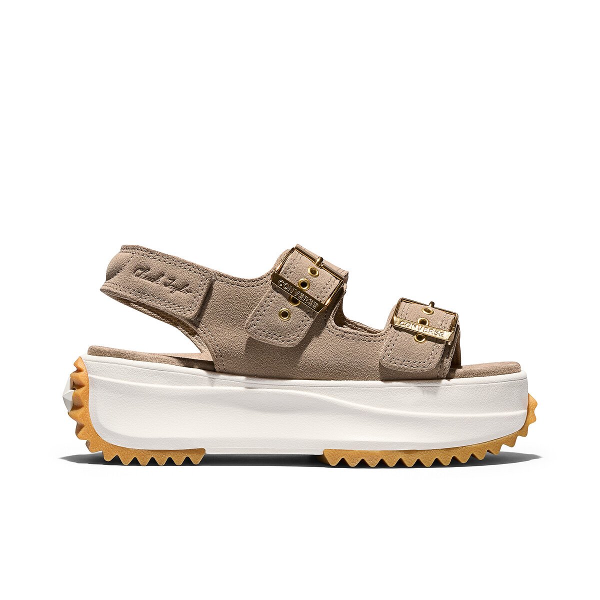 Sandalias de piel con tacón de cuña beige , CONVERSE