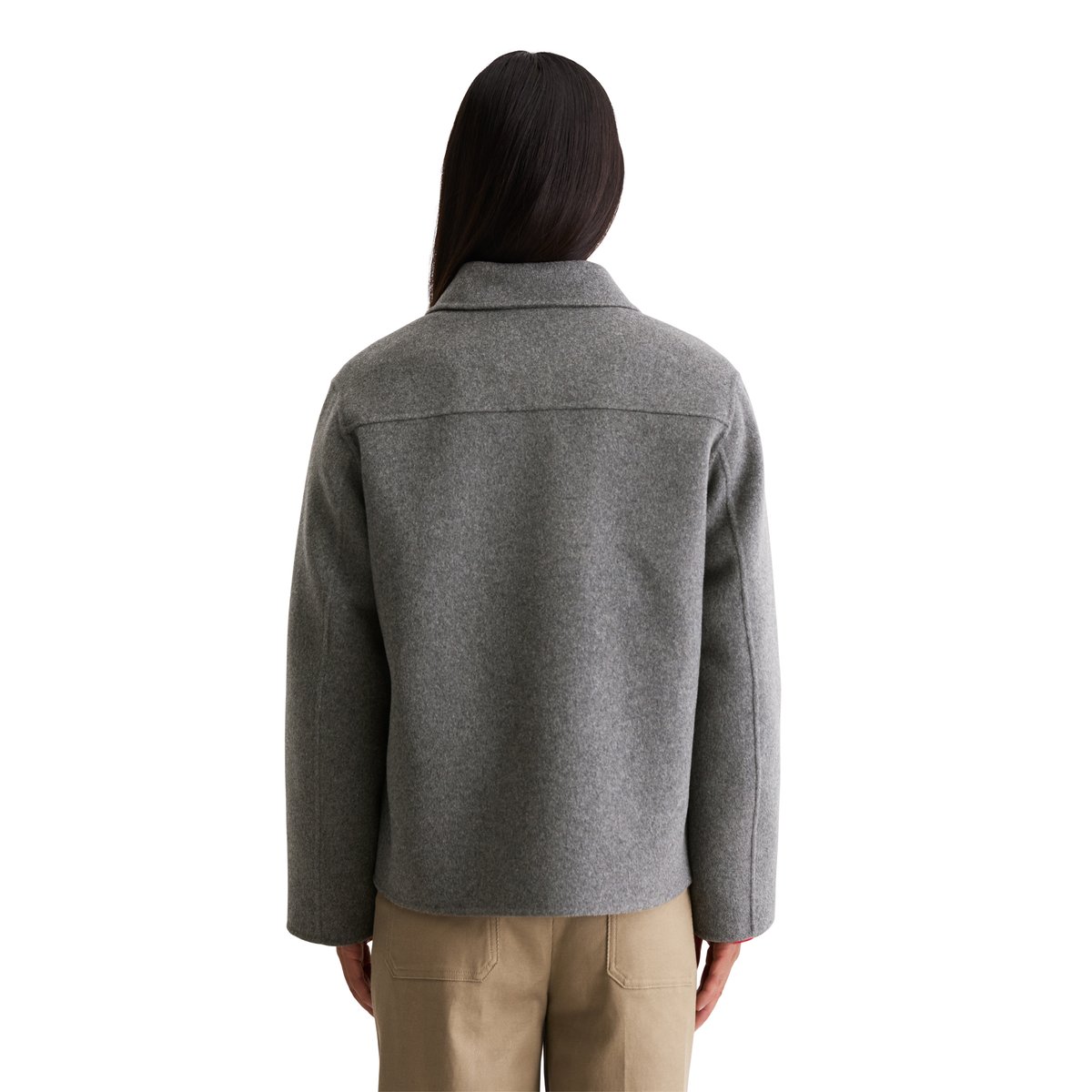 Veste chemise regular en double face de laine noble gris, MARC O'POLO