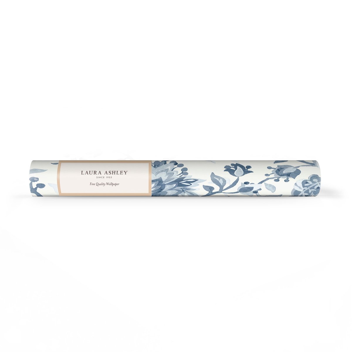 Papier peint fleuri Adwick trail bleu chambray, blanc, LAURA ASHLEY