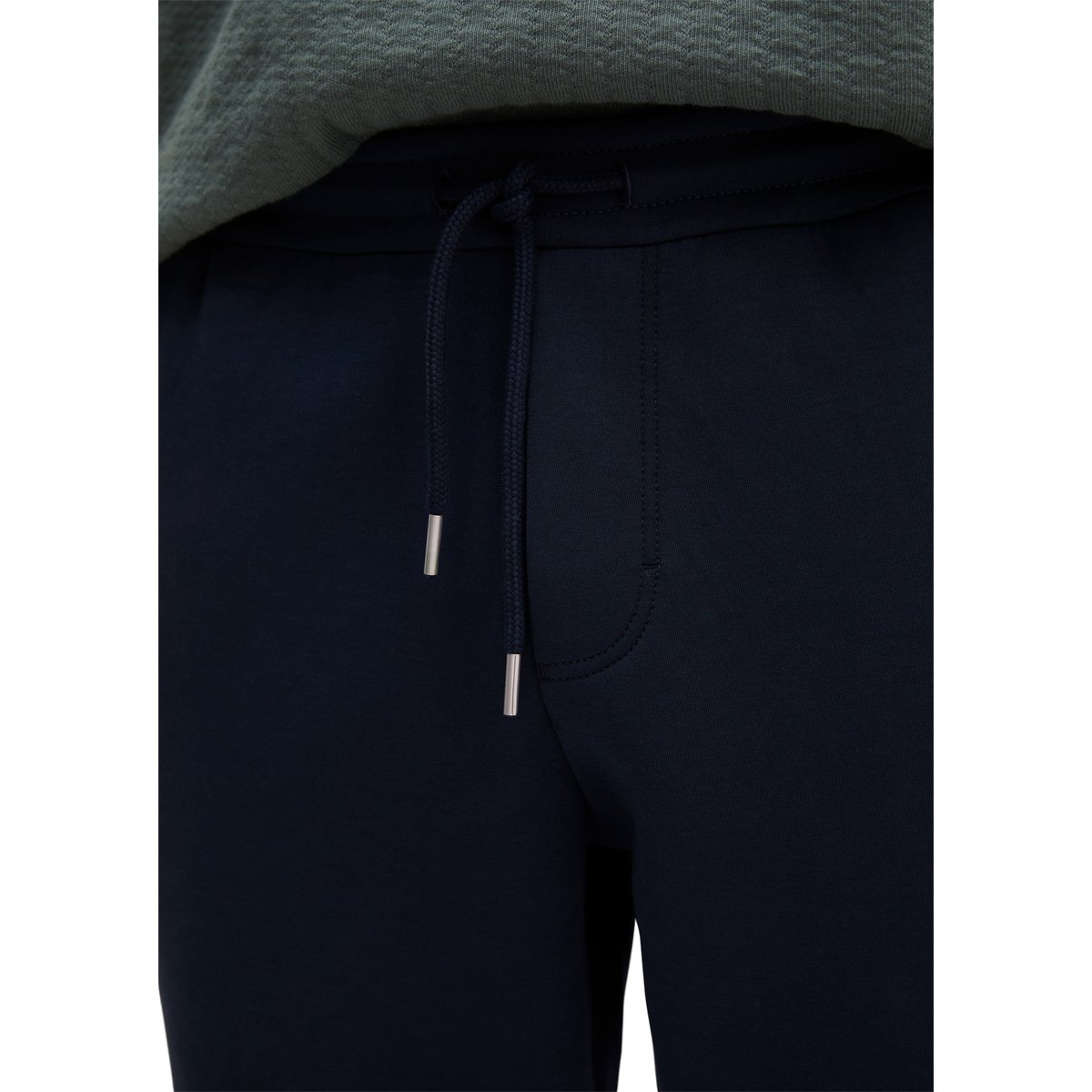 Pantalon sweat regular en scuba interlock bleu foncé, MARC O'POLO