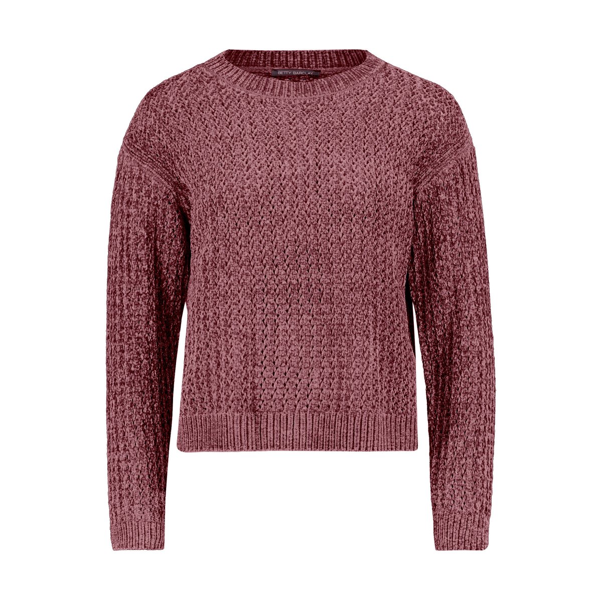 Pull-over en grosse maille à fils de fil textile rose taupe, BETTY BARCLAY