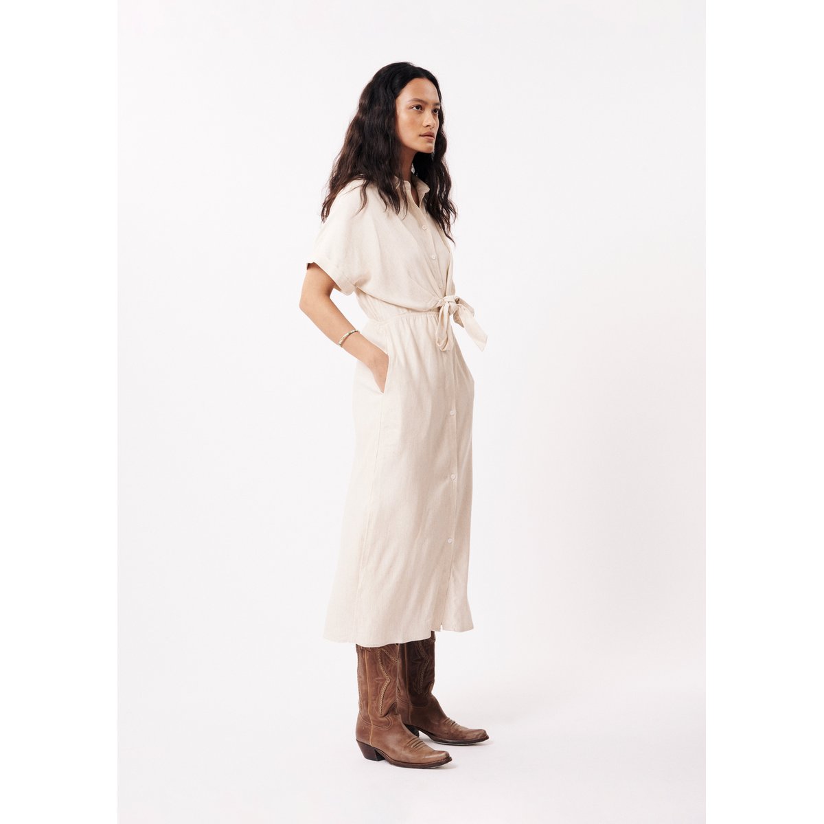 Robes longue ALIENOR beige, FRNCH