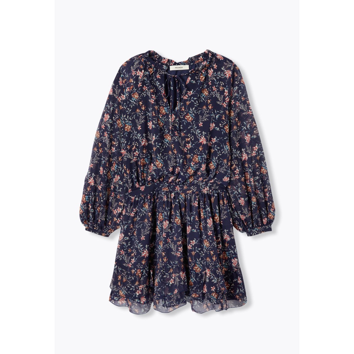 Robe courte imprimée imprimé bleu, PROMOD