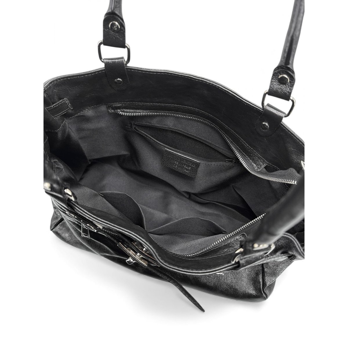 Sac cabas en cuir irisé JANET SILVER noir irisé, OH MY BAG