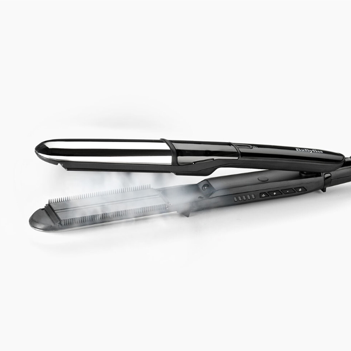 Lisseur vapeur 2 en 1 Steam Shine noir/argent, BABYLISS