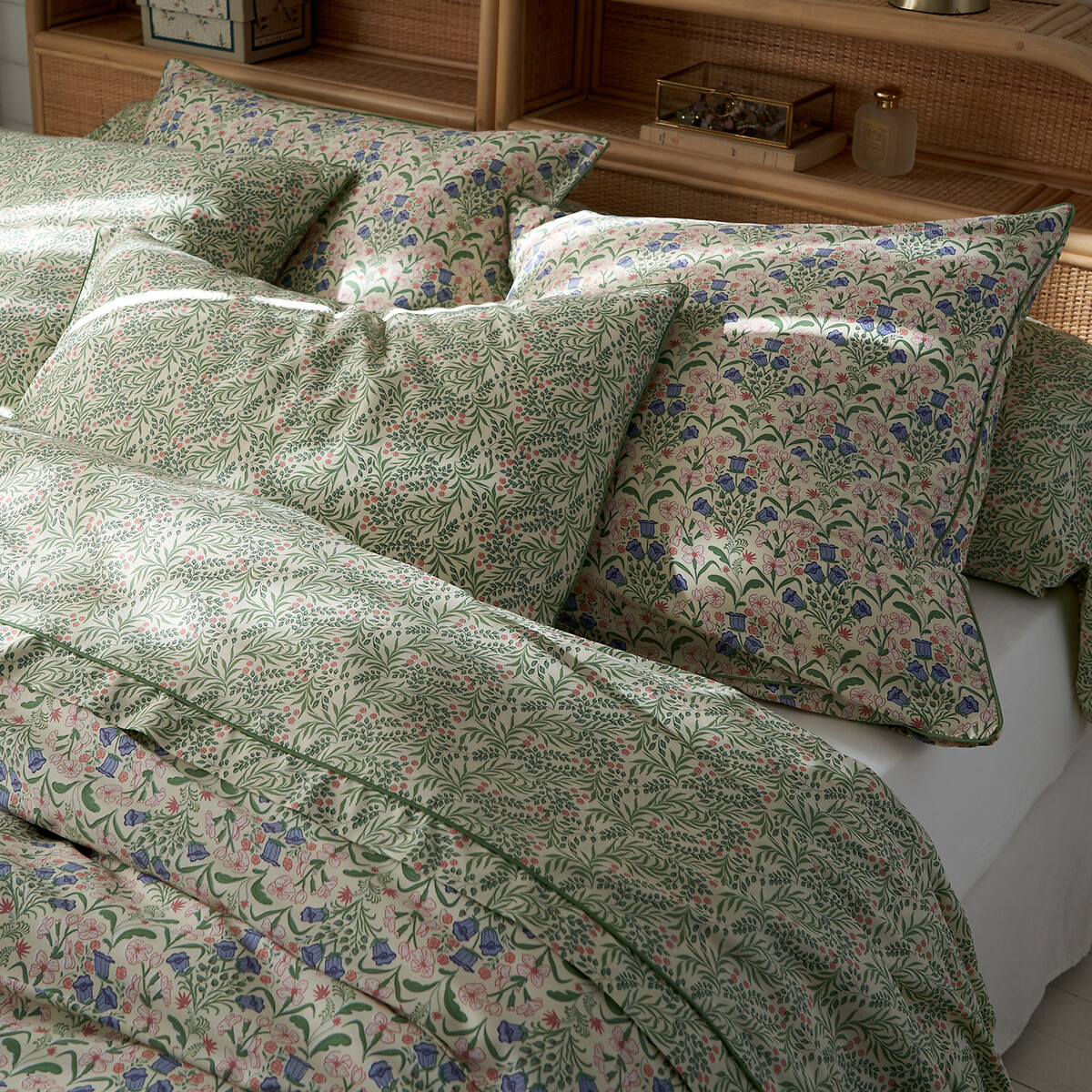 Taie d'oreiller satin de coton, Lizbeth imprimé floral, LA REDOUTE INTERIEURS