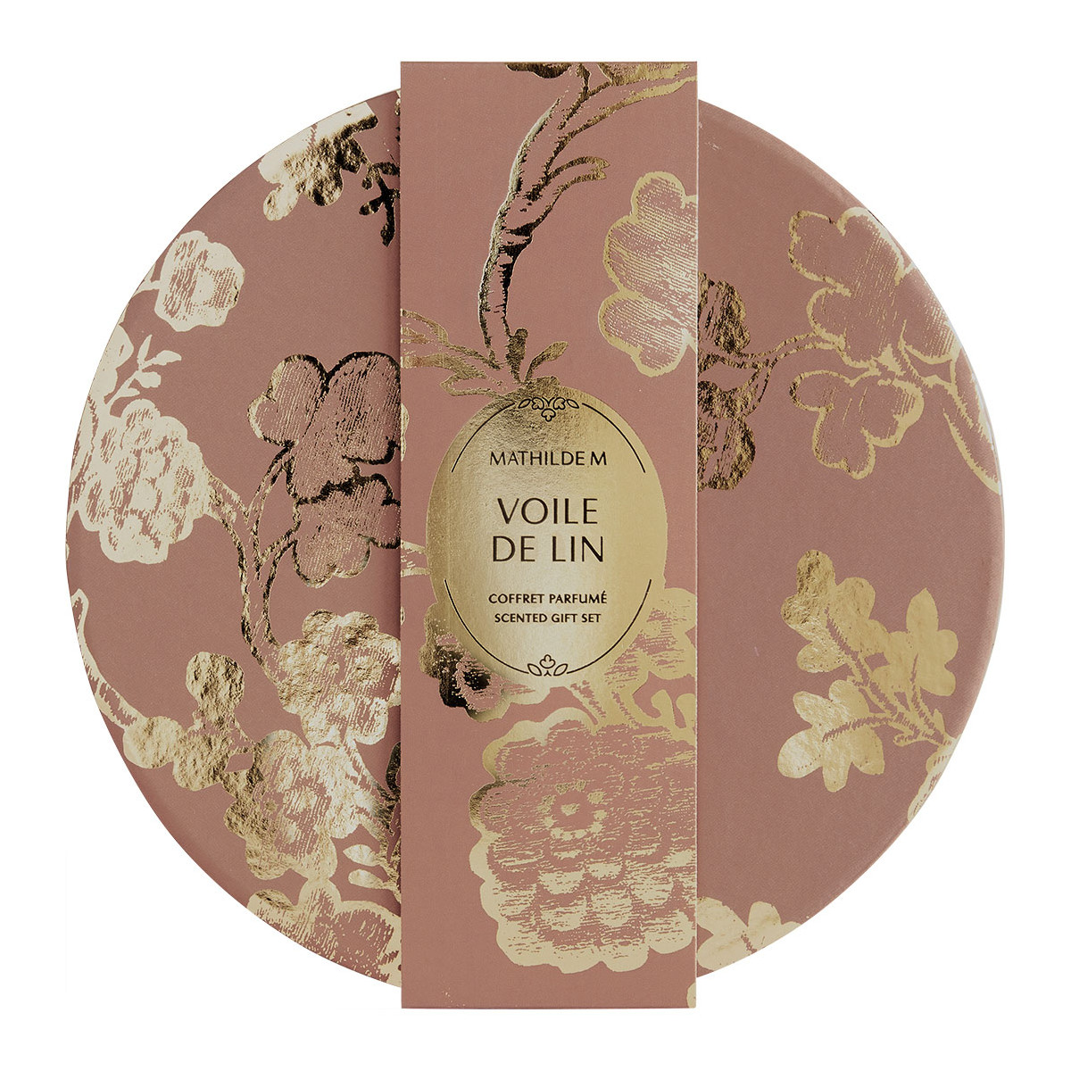 Coffret diffuseur de parfum et bougie Voile de Lin TRÉSOR DE FLEURS rose, MATHILDE M