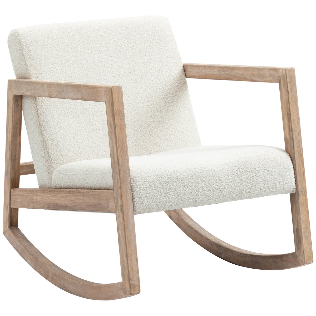 Fauteuil à bascule Polyester Crème blanc crème, HOMCOM