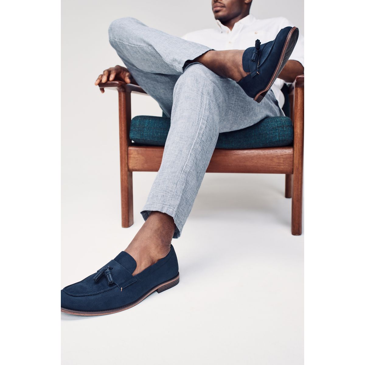 Mocassins tissés bleu marine, NEXT