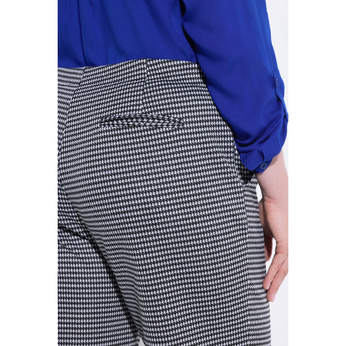 Pantalon jacquard à taille élastique noir, ULLA POPKEN