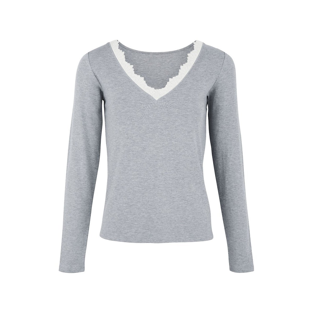 T-shirt met lange mouwen WARM mêleegrijs, SANS COMPLEXE