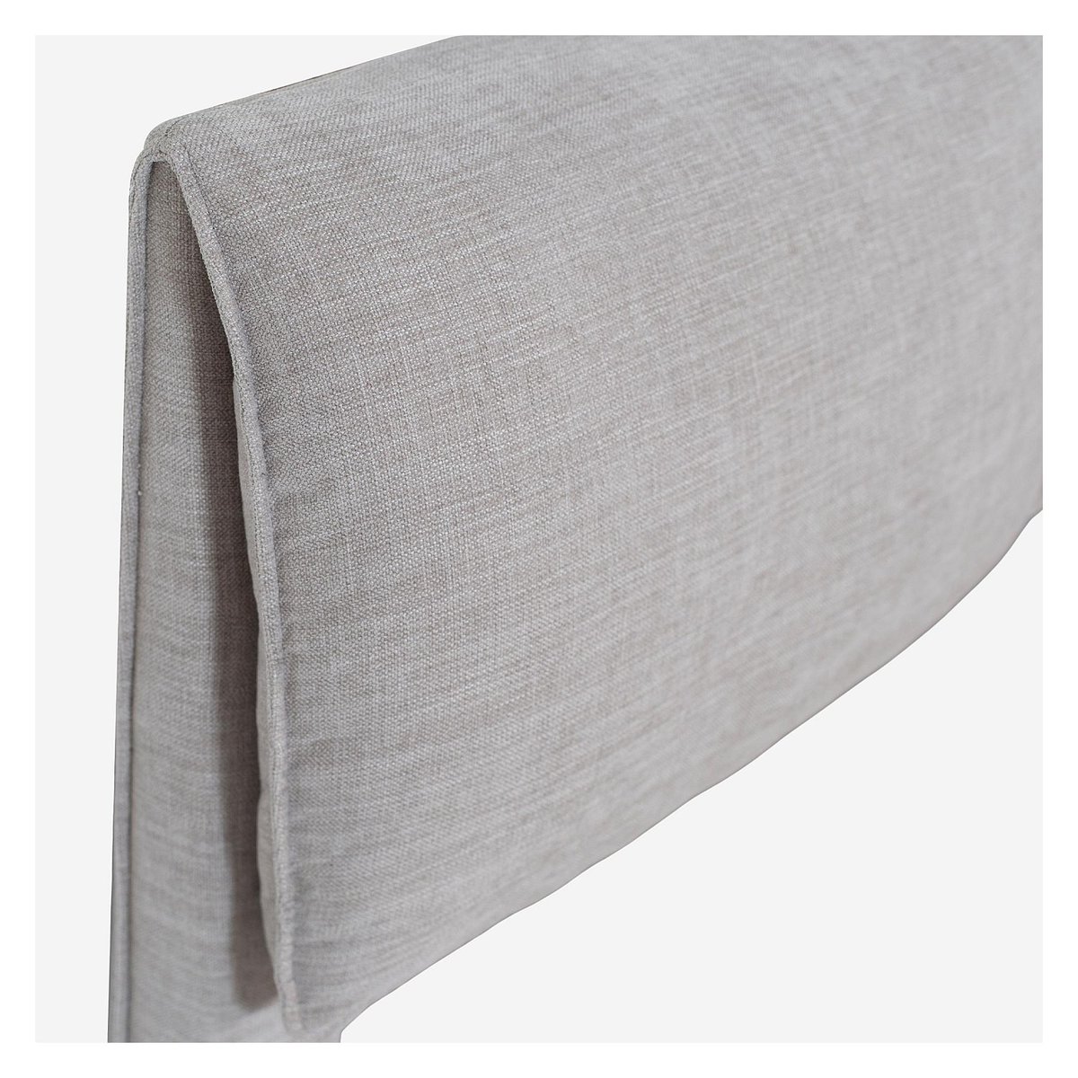 Lit en tissu SOFTY gris, gris perle, HABITAT
