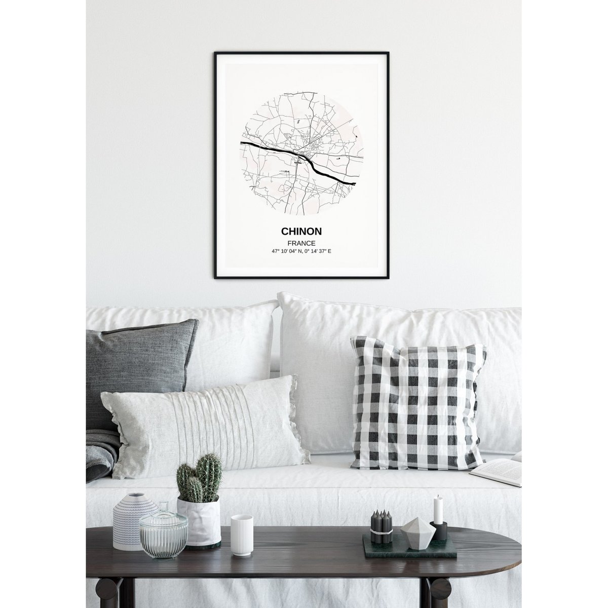 Affiche Carte Chinon blanc, L'AFFICHERIE