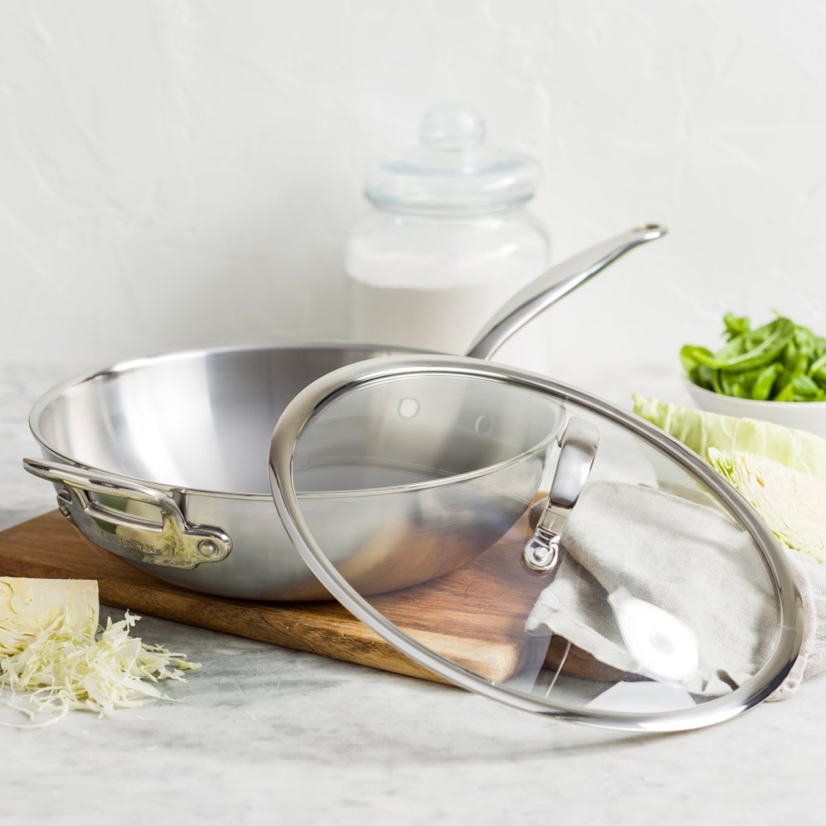 Wok 30 cm inox 5ply -Première 5ply argent / métallique, GREENPAN